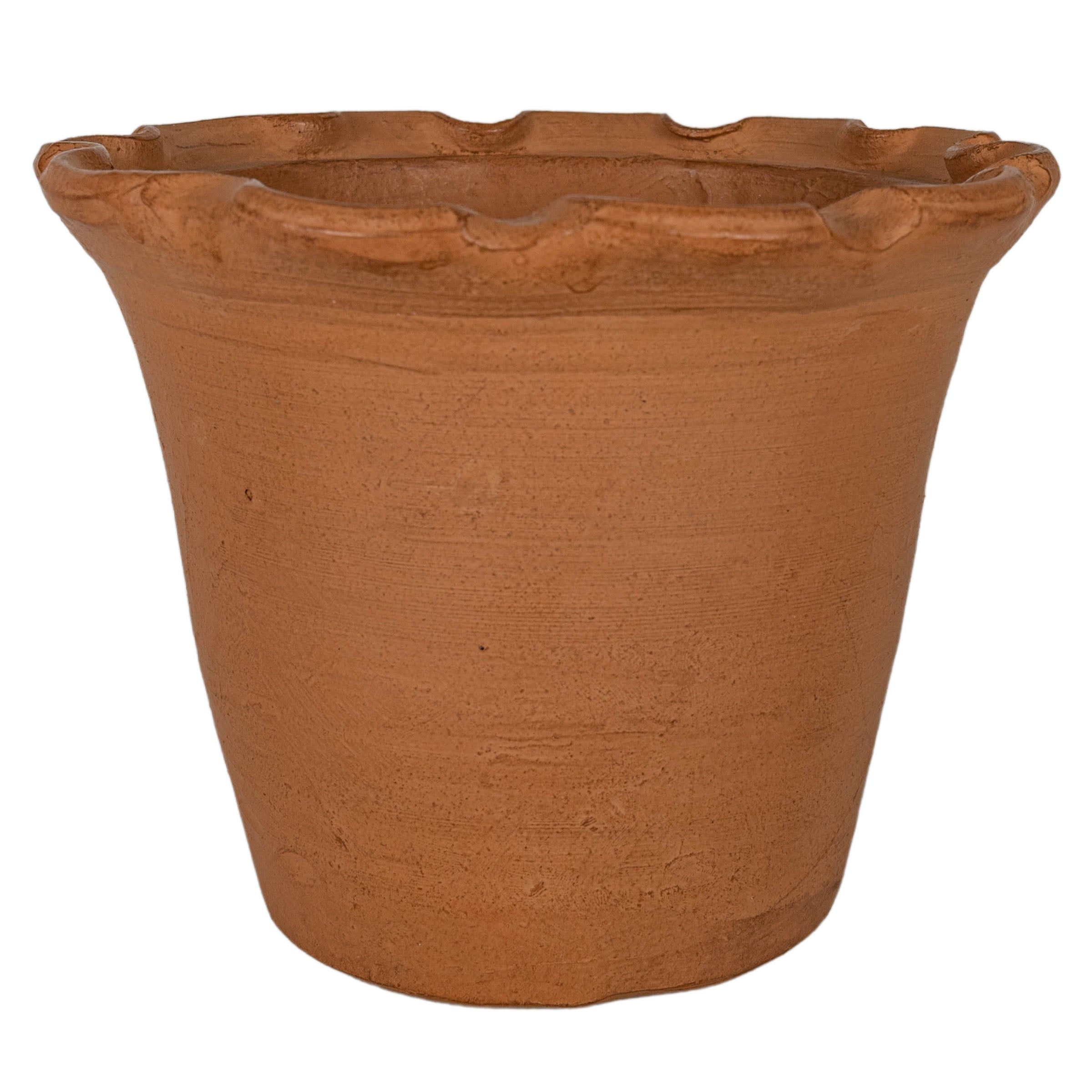 scalloped terracotta planter pot