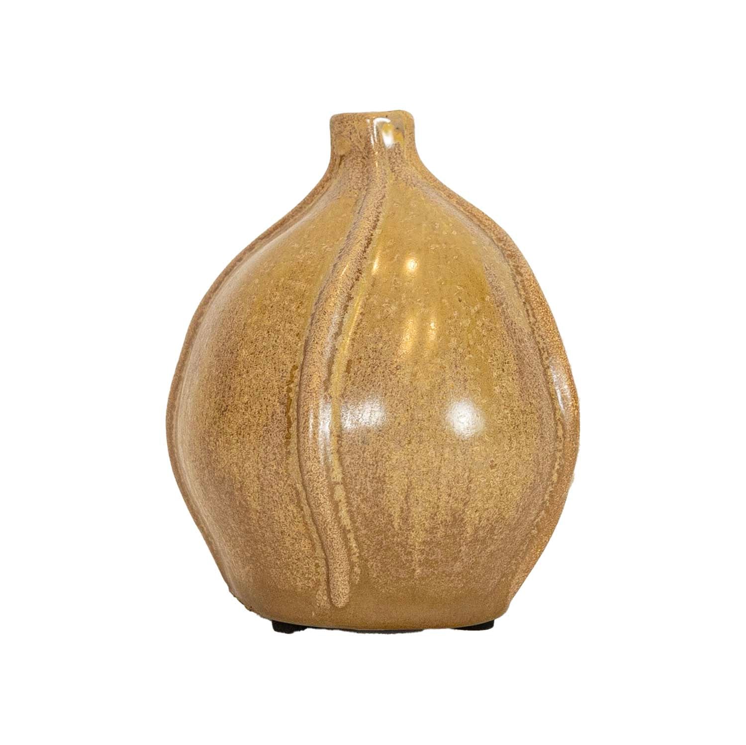 ROWENA ABSTRACT VINE BUD VASE BROWN STONEWARE (MIN 2)