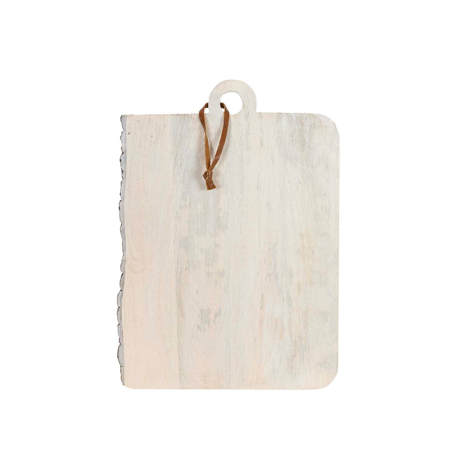 ASHTON 16" LIVE EDGE RECTANGLE CUTTING BOARD  WOOD, LEATHER LOOP (MIN 2)