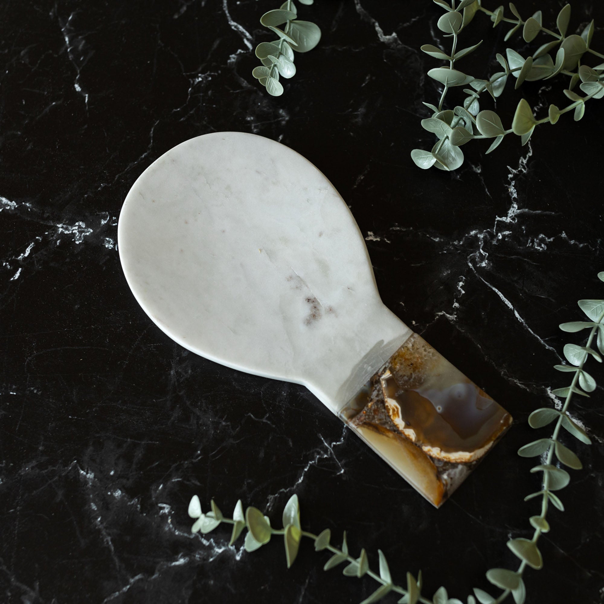 KENDAL BROWN AGATE WHITE MARBLE SPOON REST (MIN 2)